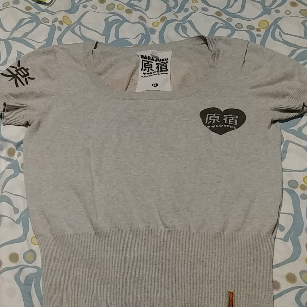 Harajuku Lovers “Music” Grey Sweater NWT
